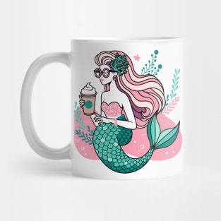 Chic Mermaid with Coffee Mug
